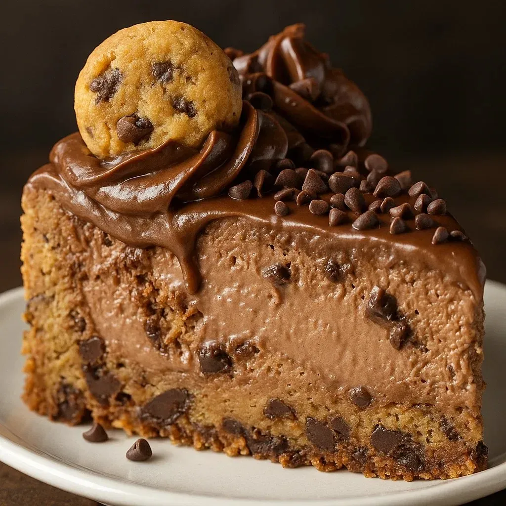Una torta al cioccolato con biscotti sopra.