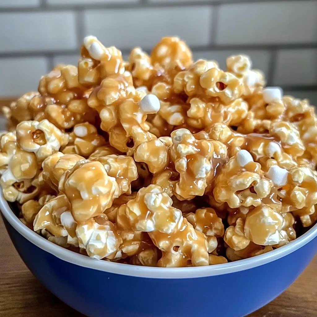 Ciotola di popcorn ricoperta di caramello.