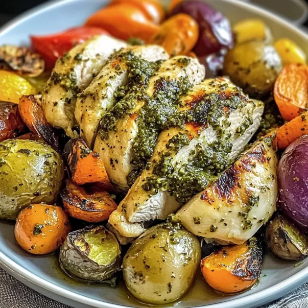 Un piatto con pollo, patate e carote.