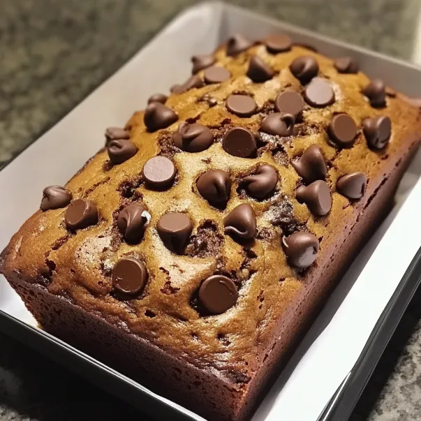 Torta morbida con gocce di cioccolato in superficie.