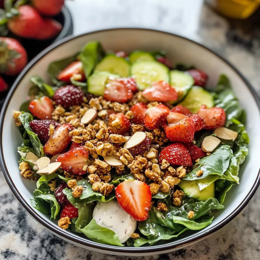 Una tazza di salata con frutta e semi.