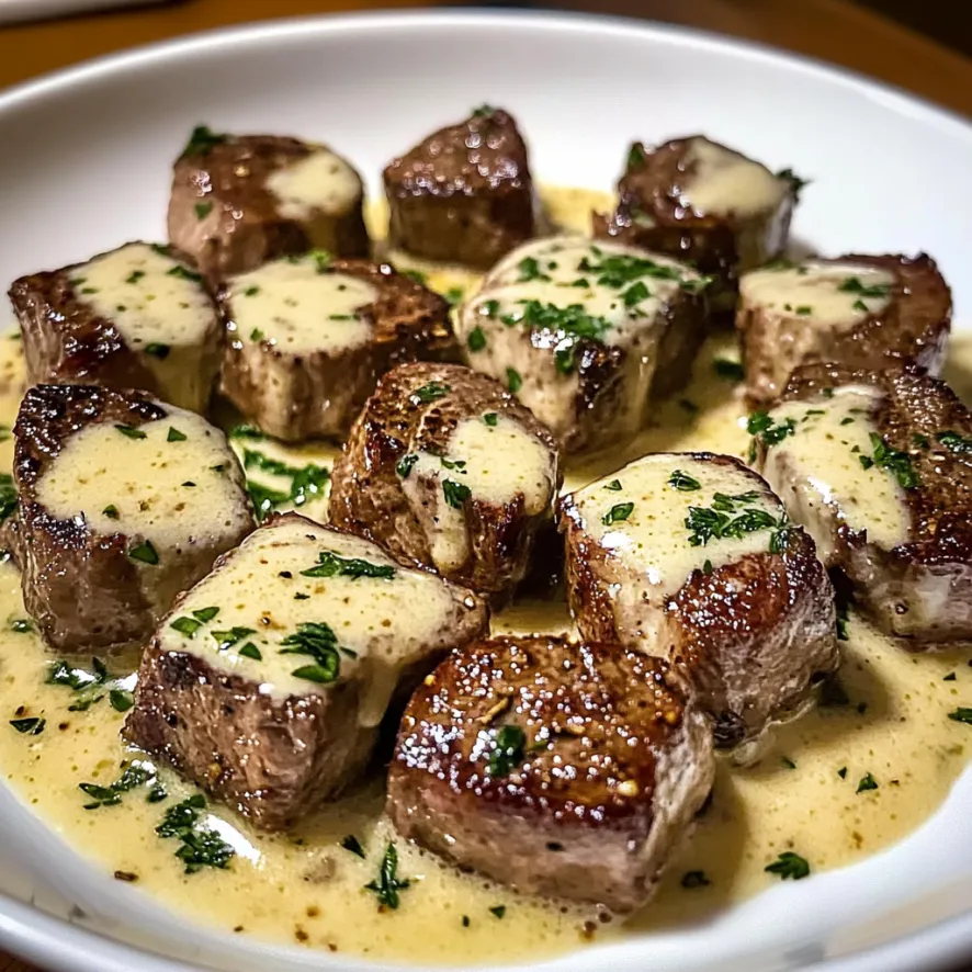 Piatti di carne con salsa bianca.