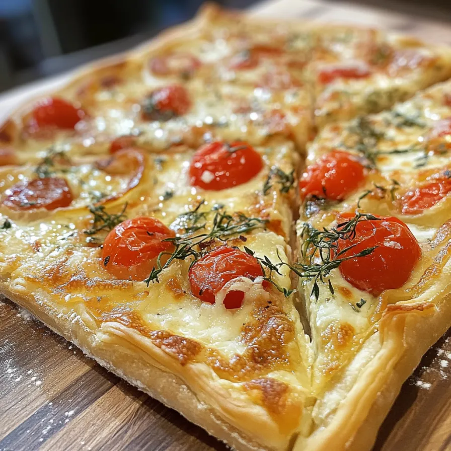 Pizza con pomodori e basilico.