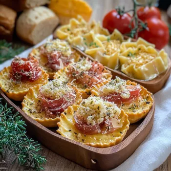Piatti con formaggio e pomodori.