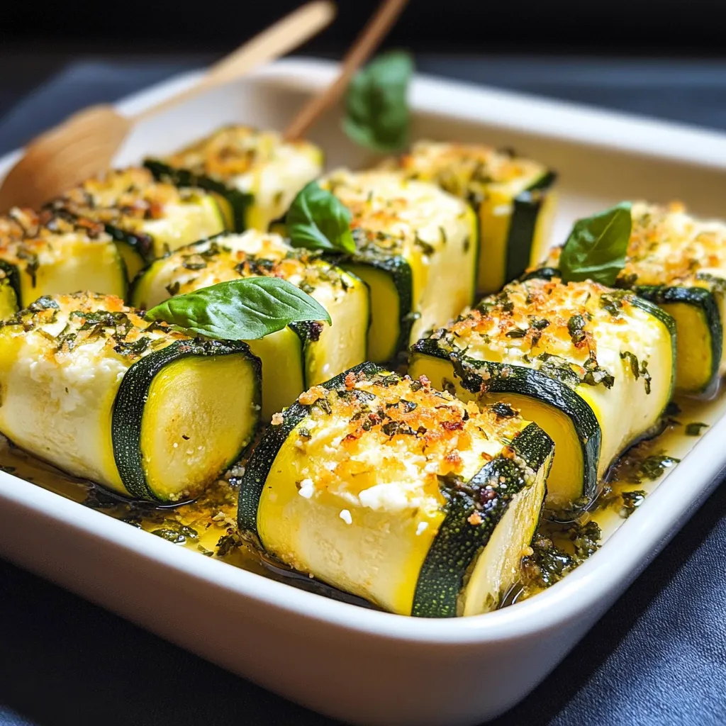 Un piatto di zucchini con erbe fresche.
