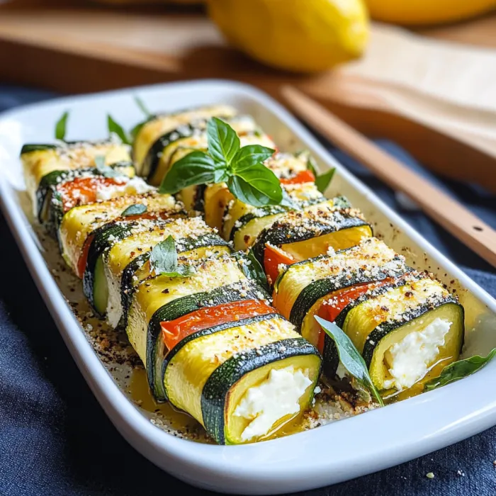 Zucchini con ricotta e basilico.