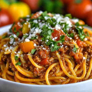 Una ciotola con spaghetti e verdure.