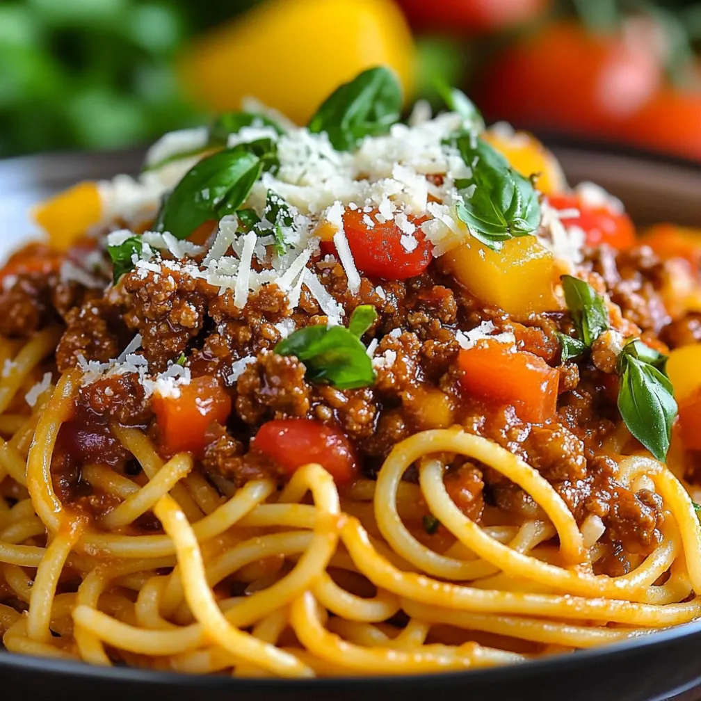 Spaghetti con salsa di pomodoro e basilico.
