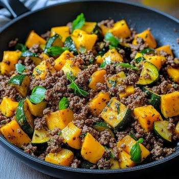 Una ciotola di carne e verdure.
