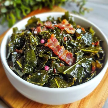 Una ciotola di cavolo con bacon.