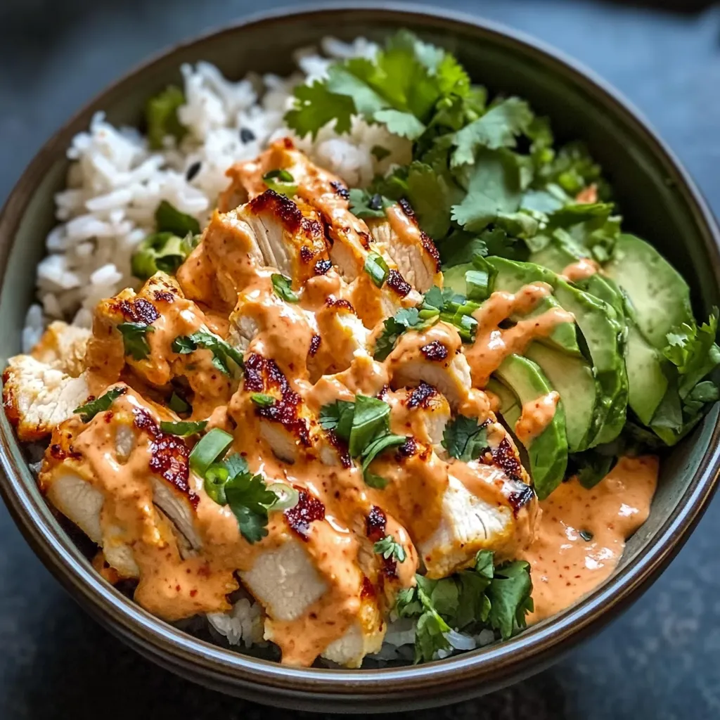 Una tazza con pollo, riso e verdure.