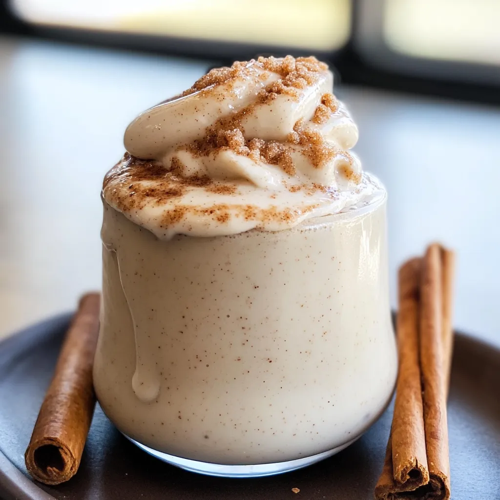 Una tazza di crema con cinnamon.