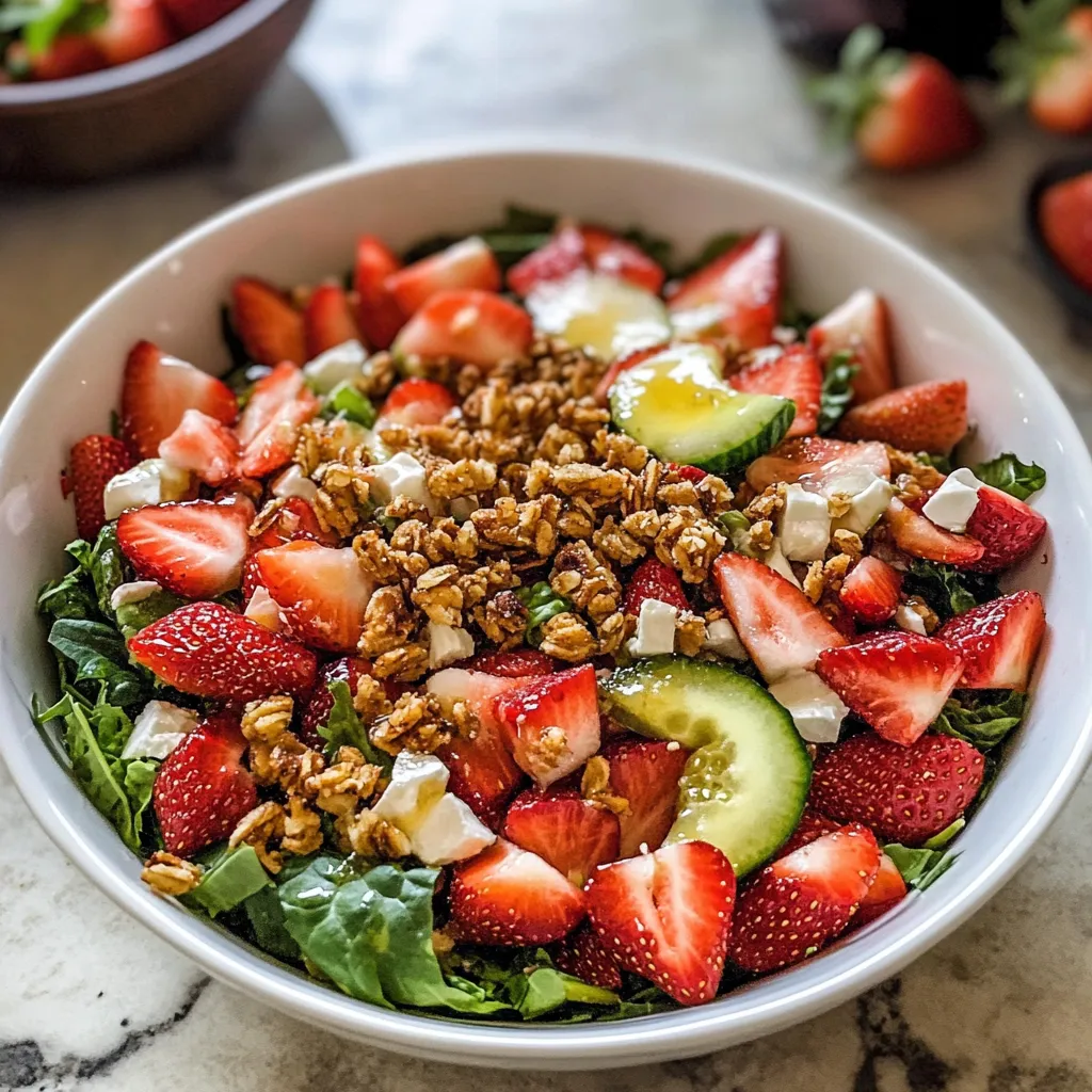 Una ciotola di frullato di frutta con strawberry e cucumber.