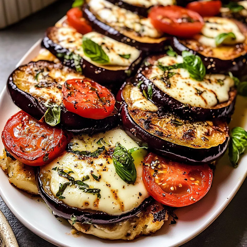 Piatti di verdura con formaggio e basilico.