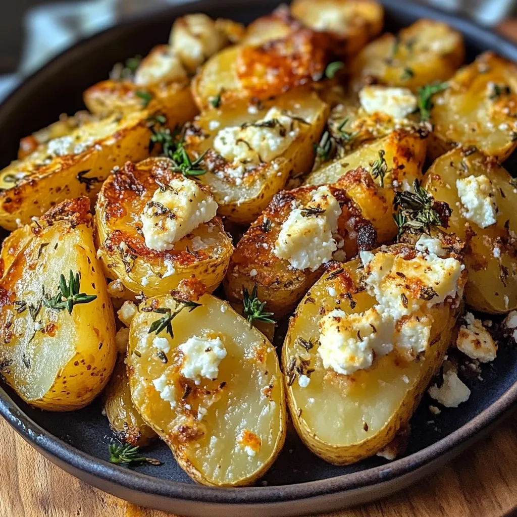 Piatti di patate con formaggio e erbe.