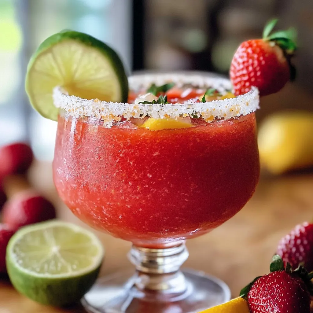 Un bicchiere di vino rosso con frullato e limoni.