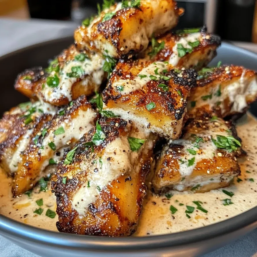 Piatti di pollo con salsa.