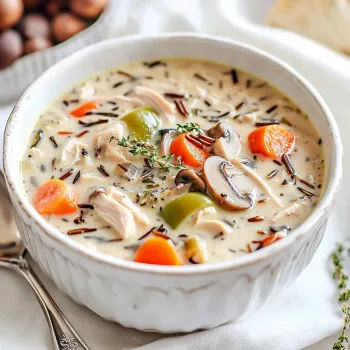 Una ciotola di minestrone con carote e mushroom.