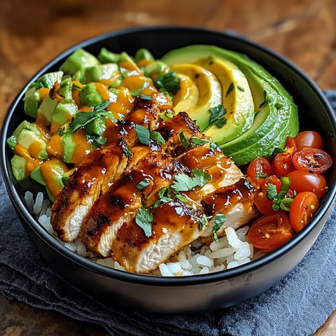 Una tazza di pollo con salsa, avocado, tomate e lime.