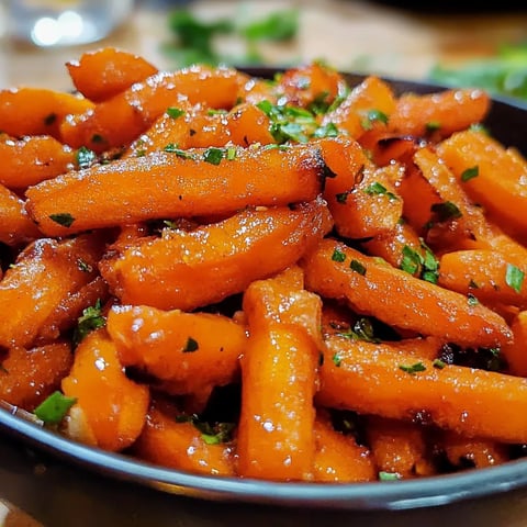 Una ciotola di carote con erbe.