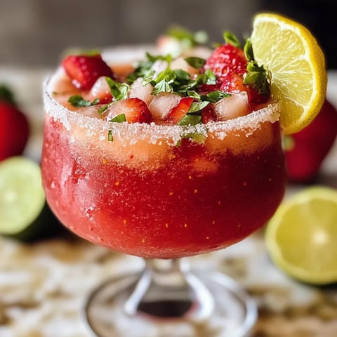 Un bicchiere di vino rosso con frullato di strawberry e limone.