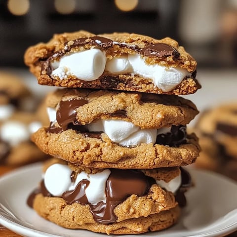 Torre di biscotti con marshmallow e cioccolato.